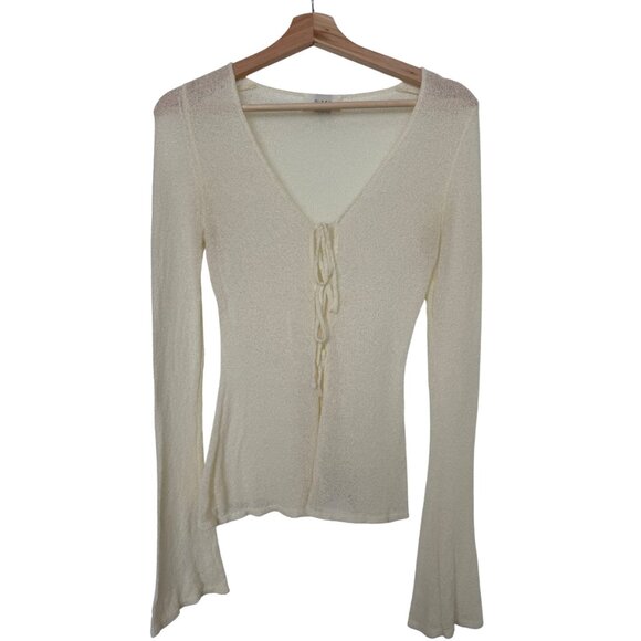DISSH Cream Tie-Front Knit Top - Picture 2 of 2